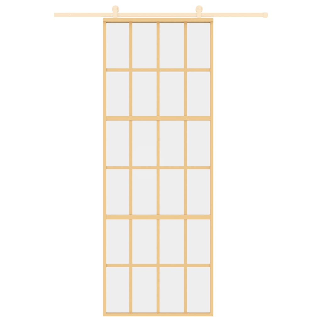 Porta scorrevole Vidaxl 76x205 cm Clear ESG Glass e in oro in alluminio