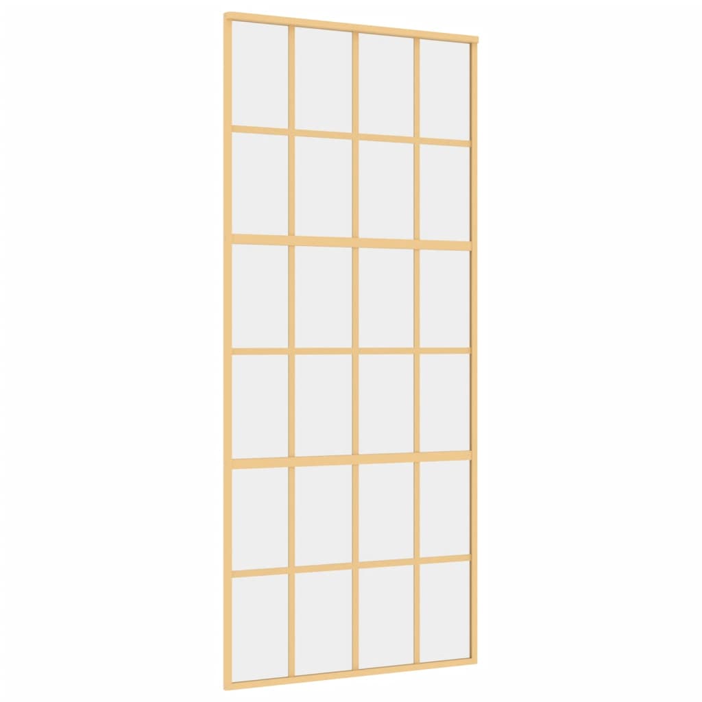 Porta scorrevole Vidaxl 90x205 cm Clear ESG Glass e in oro in alluminio