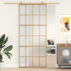 Vidaxl schuifdeur 90x205 cm mat esg-glas en aluminium goudkleurig