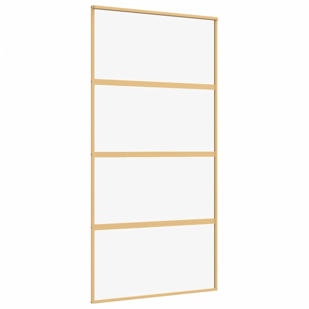 Porta scorrevole Vidaxl 102.5x205 cm Clear ESG Glass e colore in oro in alluminio