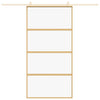 VidaXL Schuifdeur 102,5x205 cm helder ESG-glas en aluminium goudkleur