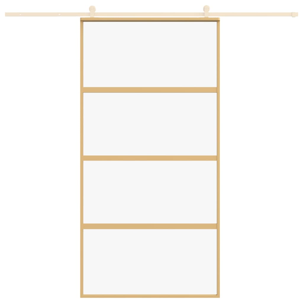 Porta scorrevole Vidaxl 102.5x205 cm Clear ESG Glass e colore in oro in alluminio