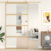 VidaXL Schuifdeur 102,5x205 cm helder ESG-glas en aluminium goudkleur