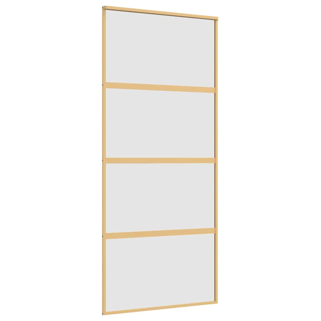 Vidaxl schuifdeur 90x205 cm mat esg-glas en aluminium goudkleurig