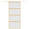 Vidaxl schuifdeur 90x205 cm mat esg-glas en aluminium goudkleurig