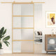 Vidaxl schuifdeur 90x205 cm mat esg-glas en aluminium goudkleurig