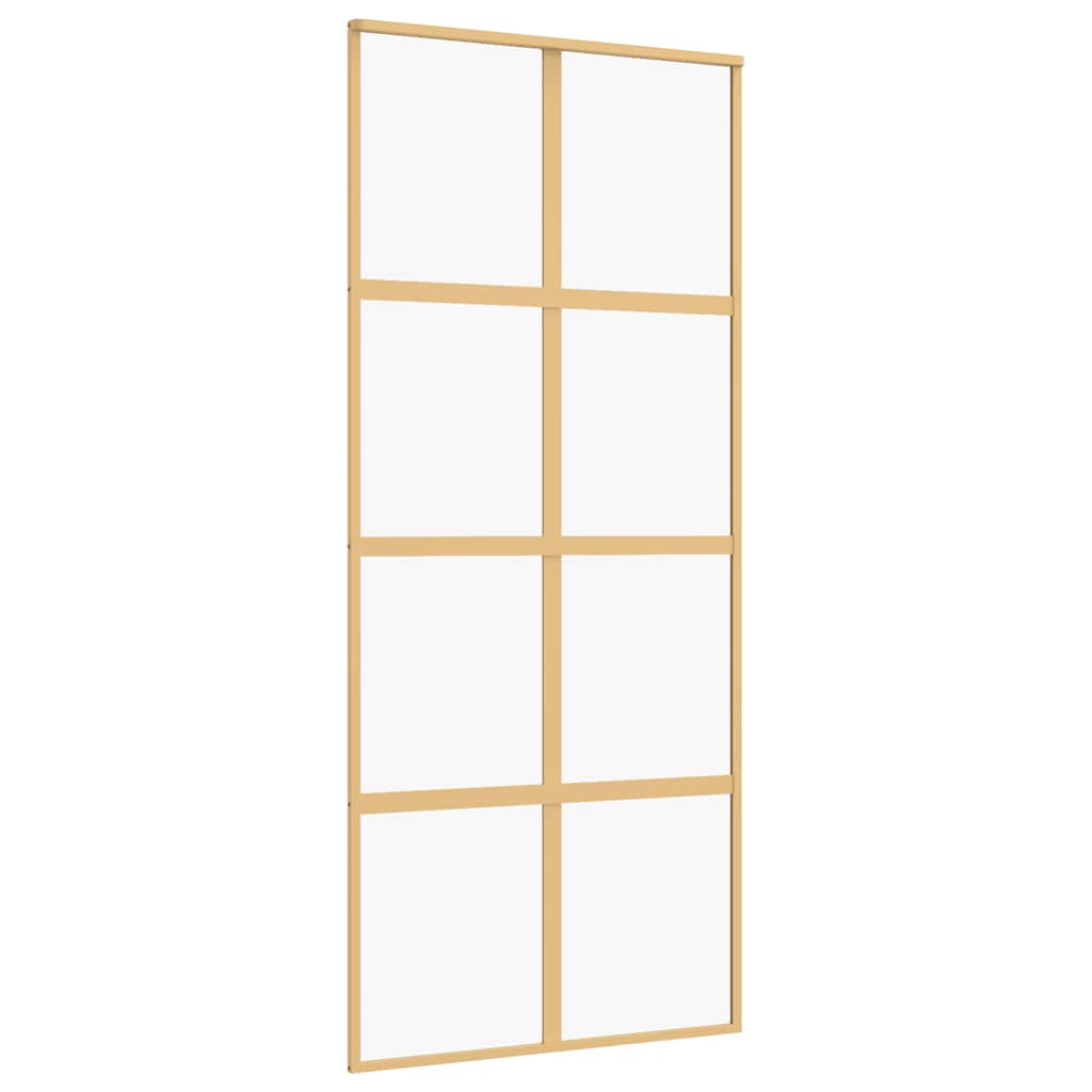 Porta scorrevole Vidaxl 90x205 cm Clear ESG Glass e in oro in alluminio