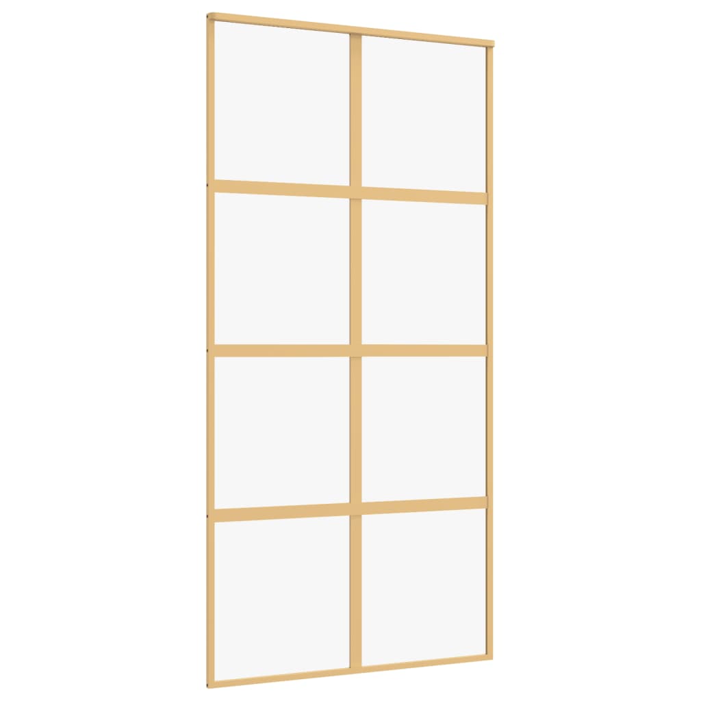 Porta scorrevole Vidaxl 102.5x205 cm Clear ESG Glass e colore in oro in alluminio