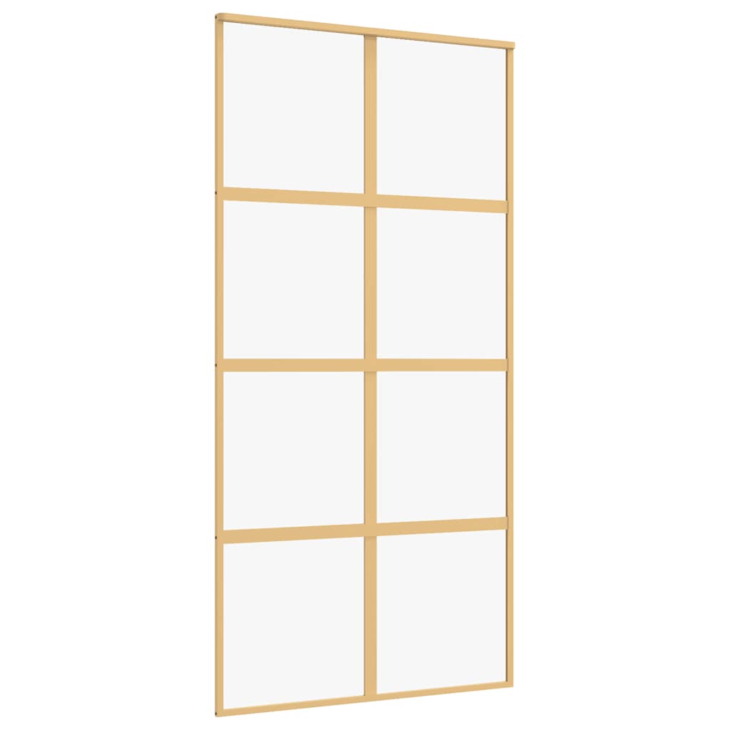 Vidaxl schuifdeur 102,5x205 cm helder esg-glas en aluminium goudkleur