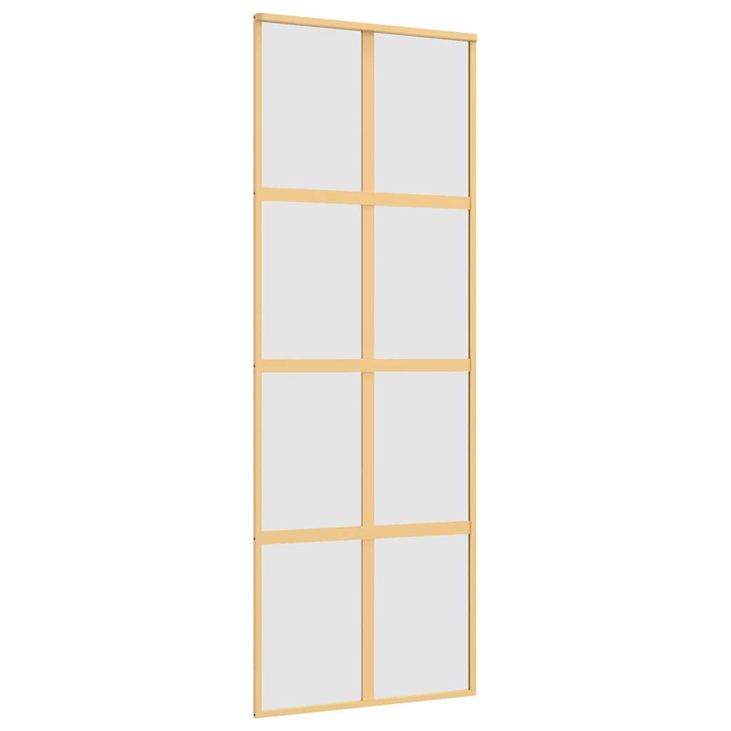 Porta scorrevole Vidaxl 76x205 cm in vetro ESG e oro in alluminio