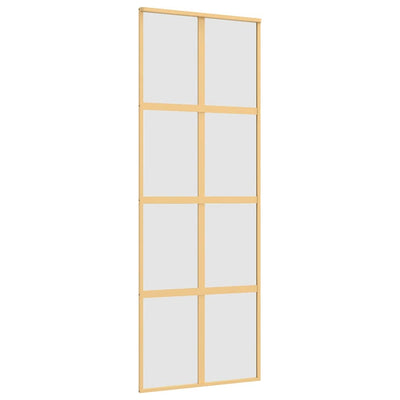 Puerta corredera Vidaxl 76x205 cm de vidrio mate ESG y oro de aluminio coloreados