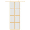 Porta scorrevole Vidaxl 76x205 cm in vetro ESG e oro in alluminio
