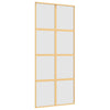 Porta scorrevole di Vidaxl 90x205 cm in vetro ESG e oro in alluminio