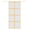 Porta scorrevole di Vidaxl 90x205 cm in vetro ESG e oro in alluminio