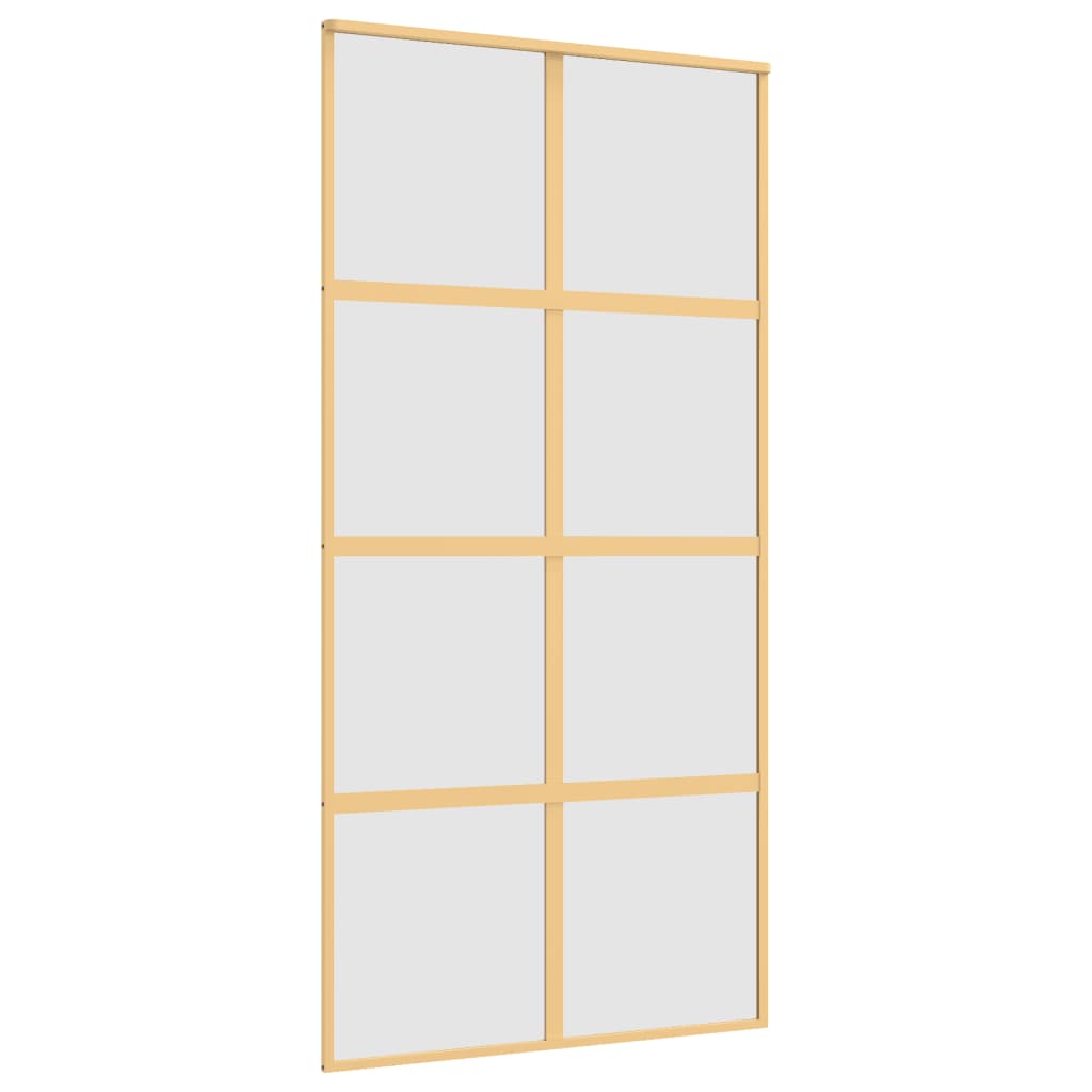 Porta scorrevole Vidaxl 102.5x205 cm vetro ESG e oro in alluminio