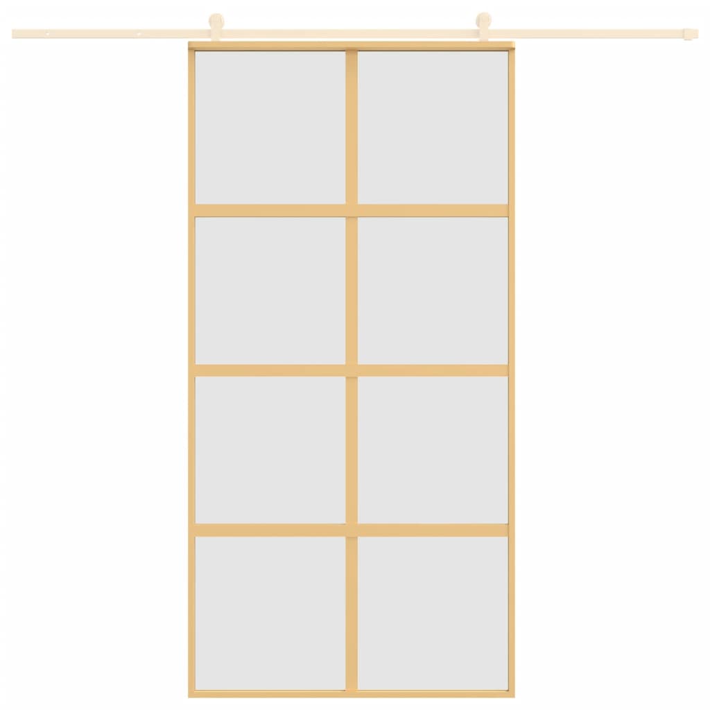 Porta scorrevole Vidaxl 102.5x205 cm vetro ESG e oro in alluminio