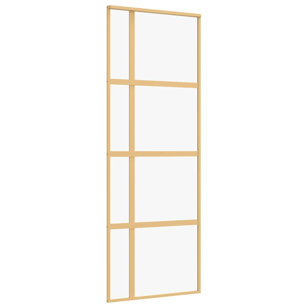 Porta scorrevole Vidaxl 76x205 cm Clear ESG Glass e in oro in alluminio