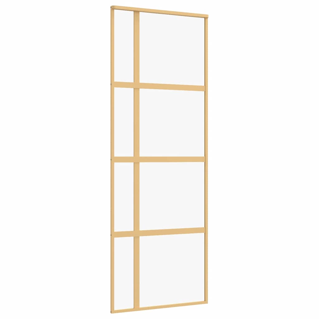 Porta scorrevole Vidaxl 76x205 cm Clear ESG Glass e in oro in alluminio