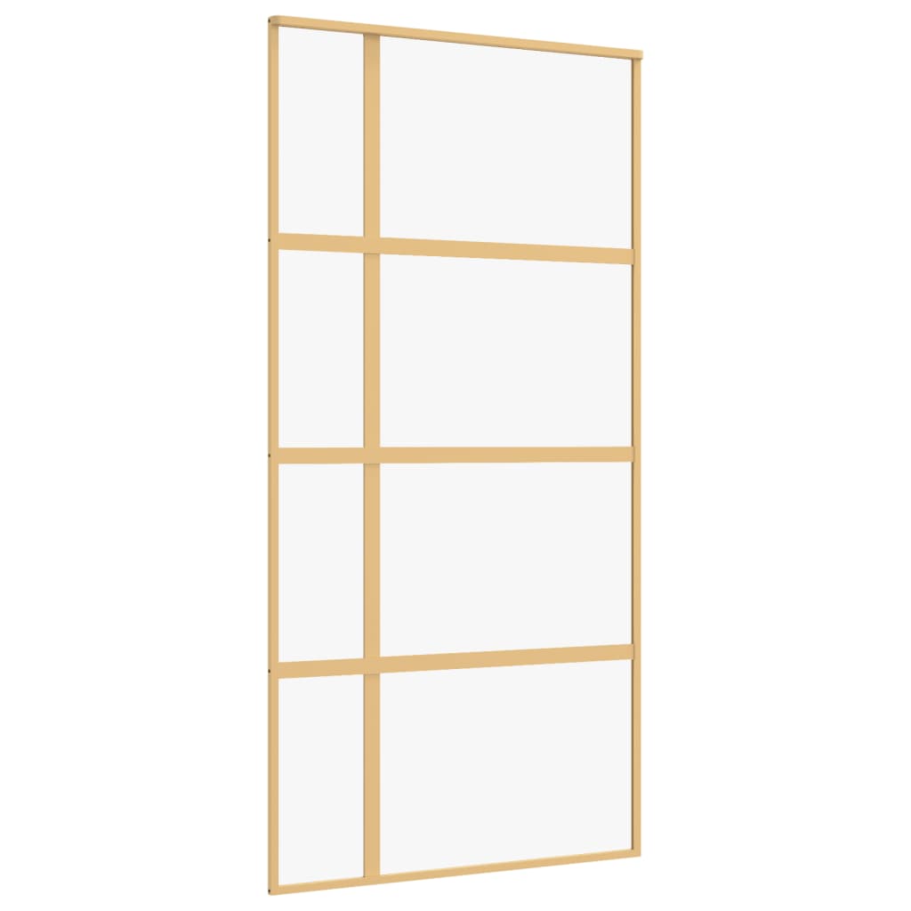 Porta scorrevole Vidaxl 102.5x205 cm Clear ESG Glass e colore in oro in alluminio