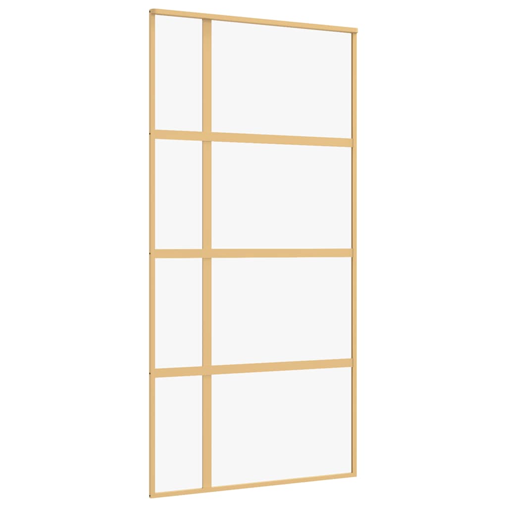 Vidaxl schuifdeur 102,5x205 cm helder esg-glas en aluminium goudkleur