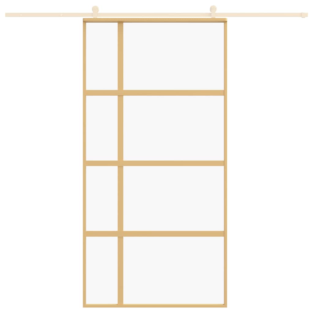 Vidaxl schuifdeur 102,5x205 cm helder esg-glas en aluminium goudkleur