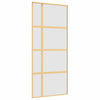 Porta scorrevole di Vidaxl 90x205 cm in vetro ESG e oro in alluminio