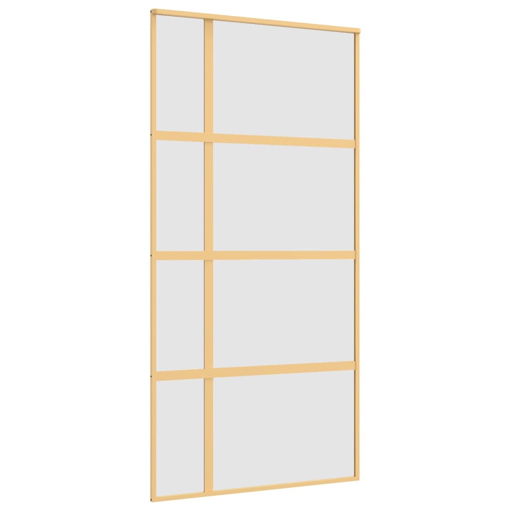 Porta scorrevole Vidaxl 102.5x205 cm vetro ESG e oro in alluminio