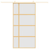 Porta scorrevole Vidaxl 102.5x205 cm vetro ESG e oro in alluminio