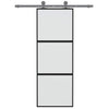 Porta scorrevole Vidaxl 76x205 cm in vetro indurito e nero in alluminio
