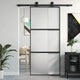 Porta scorrevole Vidaxl 90x205 cm in vetro indurito e nero in alluminio