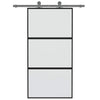 Porta scorrevole Vidaxl 102.5x205 cm in vetro indurito e nero in alluminio