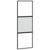 Porta scorrevole Vidaxl 76x205 cm in vetro indurito e nero in alluminio