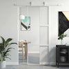 Porta scorrevole Vidaxl 76x205 cm in vetro indurito e bianco in alluminio