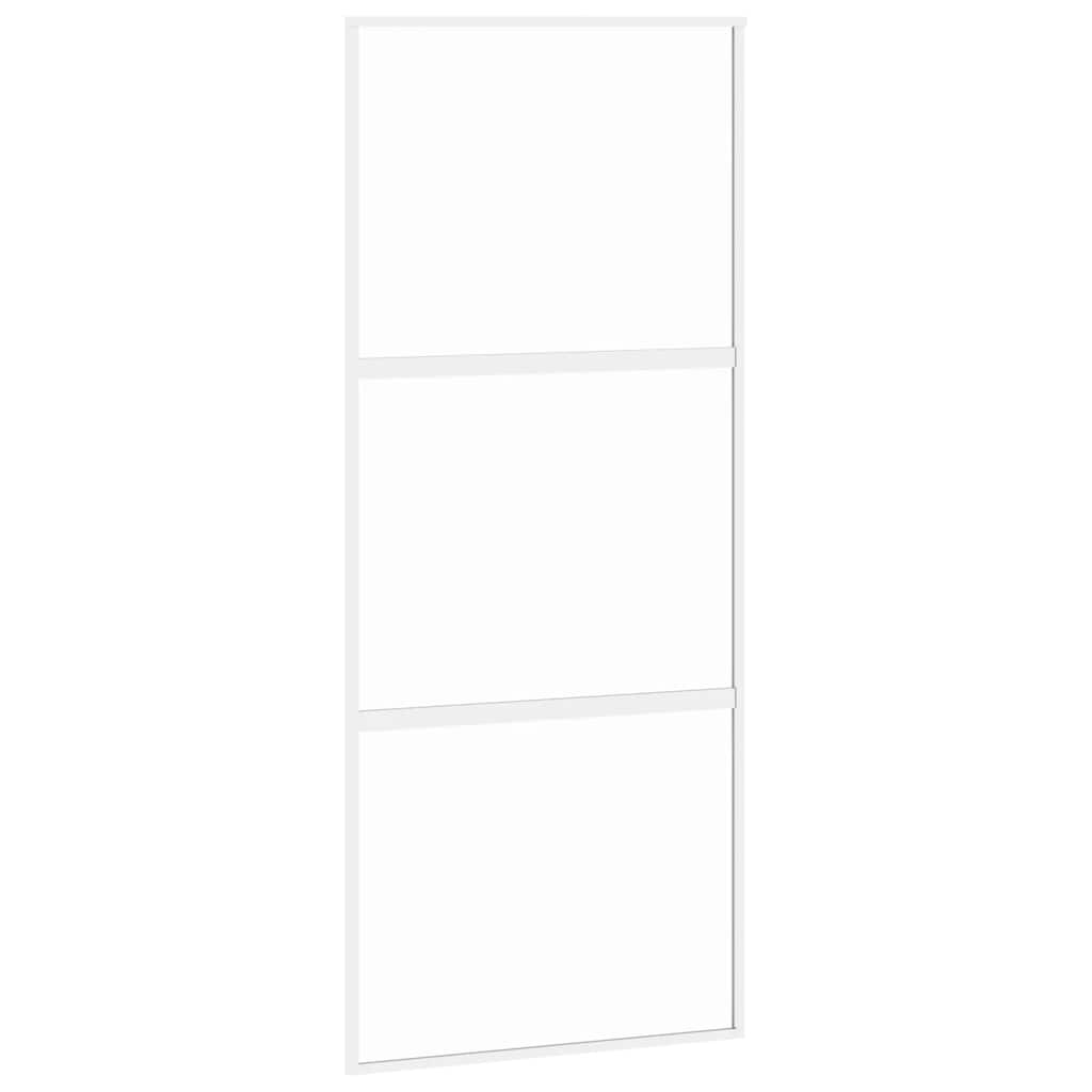 Porta scorrevole VidaXL 90x205 cm vetro temperato e alluminio bianco