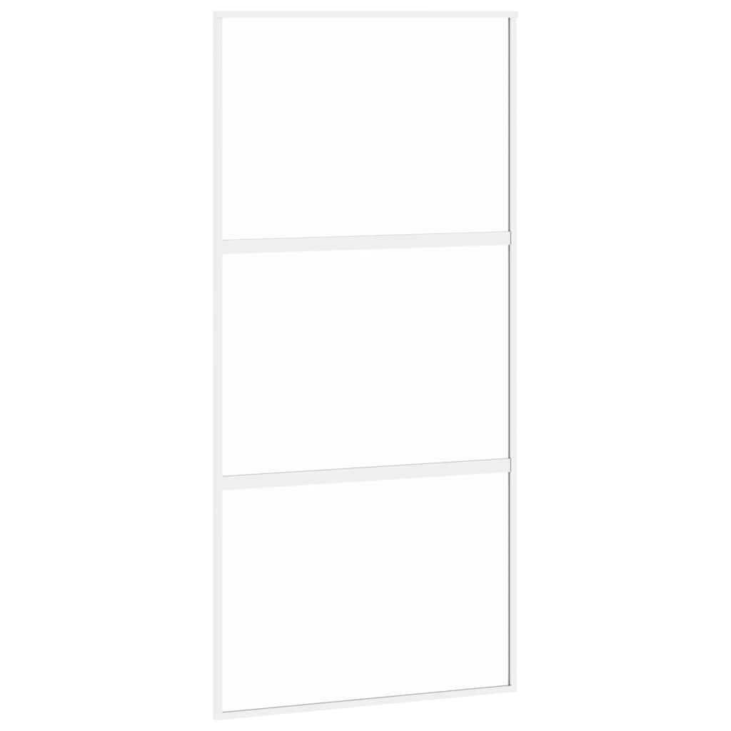Vidaxl schuifdeur 102,5x205 cm gehard glas en aluminium wit