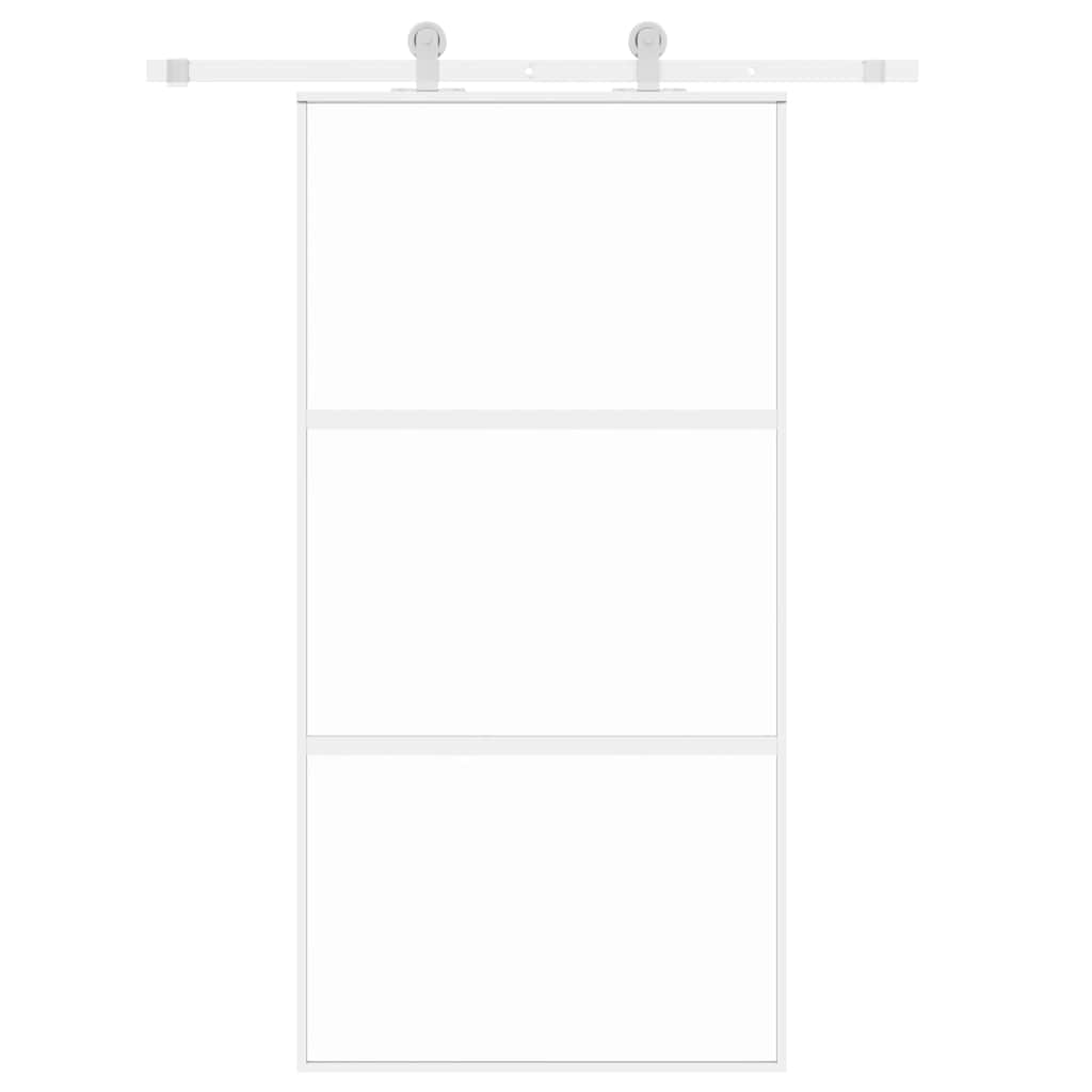 Vidaxl schuifdeur 102,5x205 cm gehard glas en aluminium wit