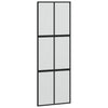 Puerta corredera Vidaxl 76x205 cm de vidrio endurecido y negro de aluminio