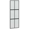 Porta scorrevole Vidaxl 76x205 cm in vetro indurito e nero in alluminio