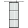 Porta scorrevole Vidaxl 76x205 cm in vetro indurito e nero in alluminio