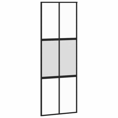 Puerta corredera Vidaxl 76x205 cm de vidrio endurecido y negro de aluminio