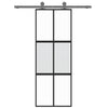 Porta scorrevole Vidaxl 76x205 cm in vetro indurito e nero in alluminio