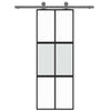 Porta scorrevole Vidaxl 76x205 cm in vetro indurito e nero in alluminio
