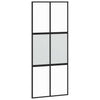 Porta scorrevole Vidaxx 90x205 cm vetro temperato e alluminio nero