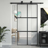 Porta scorrevole Vidaxx 102,5x205 cm vetro temperato e alluminio nero