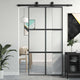 Porta scorrevole Vidaxx 102,5x205 cm vetro temperato e alluminio nero