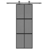 Porta scorrevole Vidaxl 76x205 cm in vetro indurito e nero in alluminio