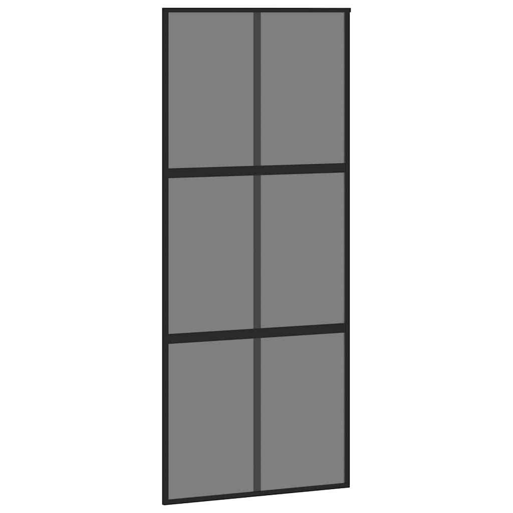 Porta scorrevole Vidaxx 90x205 cm vetro temperato e alluminio nero