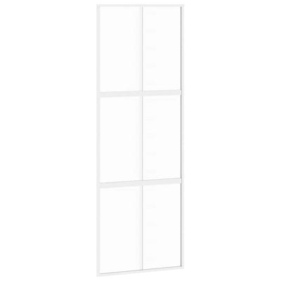 Puerta corredera Vidaxl 76x205 cm de vidrio endurecido y aluminio blanco