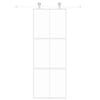Porta scorrevole Vidaxl 76x205 cm in vetro indurito e bianco in alluminio