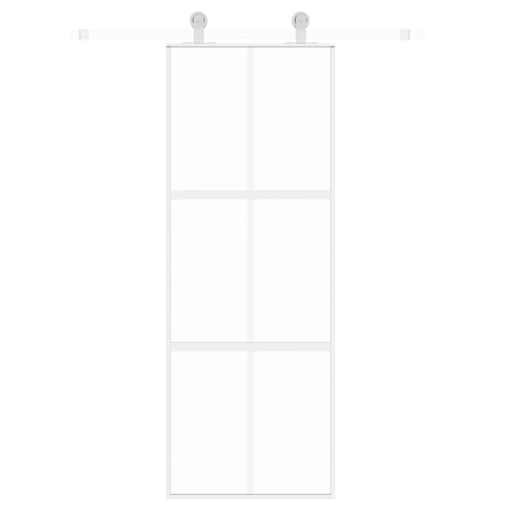 Vidaxl schuifdeur 76x205 cm gehard glas en aluminium wit
